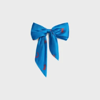 Celine Big Ribbon Hair Clip in Silk and Steel