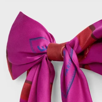 Celine Big Ribbon Hair Clip in Silk and Steel