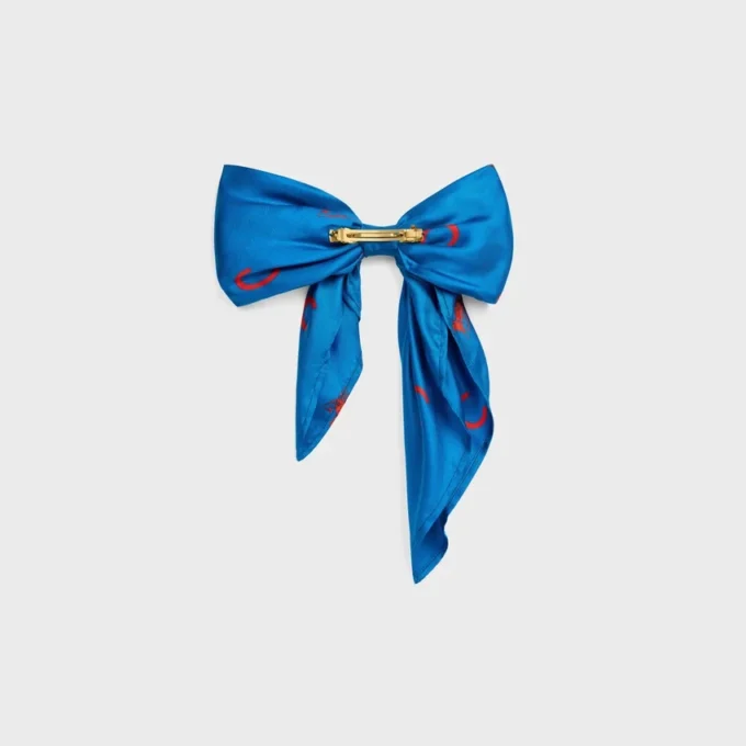 Celine Big Ribbon Hair Clip in Silk and Steel Celine Big Ribbon Hair Clip in Silk and Steel