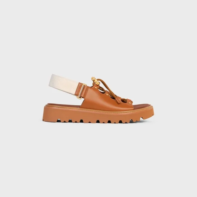 Celine Billie Chunky Sandal in Calfskin and Textile Celine Billie Chunky Sandal in Calfskin and Textile