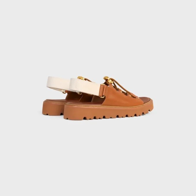 Celine Billie Chunky Sandal in Calfskin and Textile Celine Billie Chunky Sandal in Calfskin and Textile