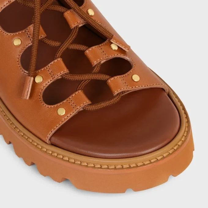 Celine Billie Chunky Sandal in Calfskin and Textile Celine Billie Chunky Sandal in Calfskin and Textile