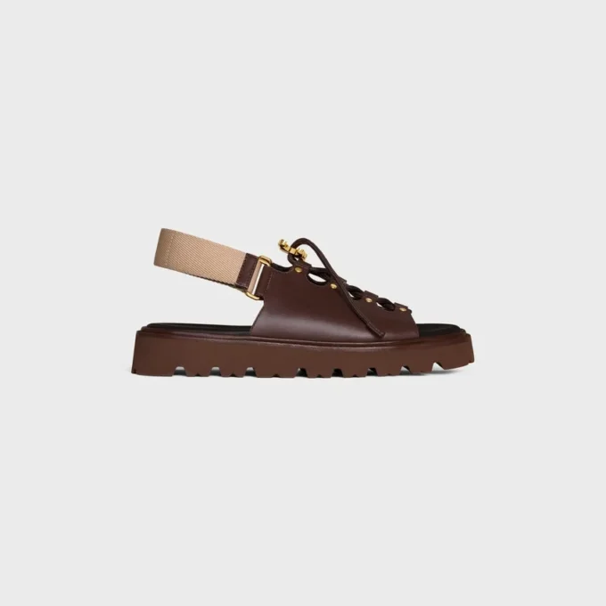 Celine Billie Chunky Sandale in Calfskin and Textile Celine Billie Chunky Sandale in Calfskin and Textile