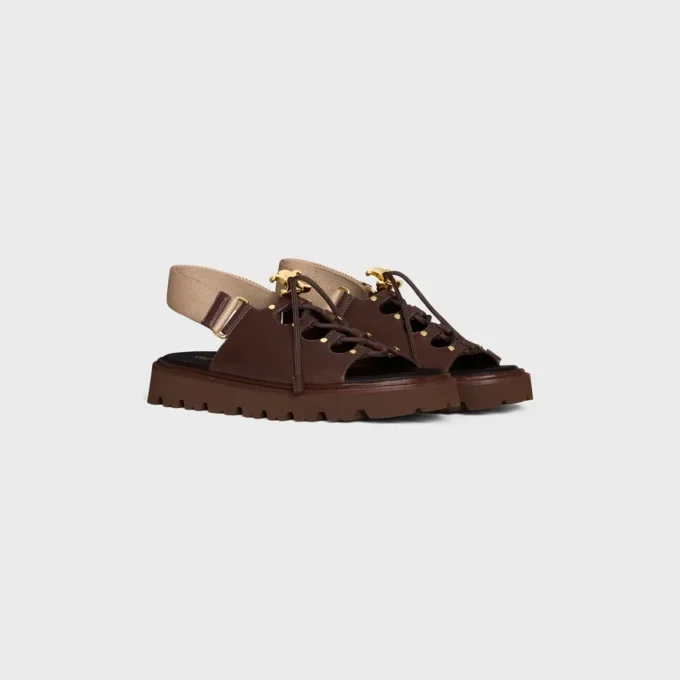 Celine Billie Chunky Sandale in Calfskin and Textile Celine Billie Chunky Sandale in Calfskin and Textile