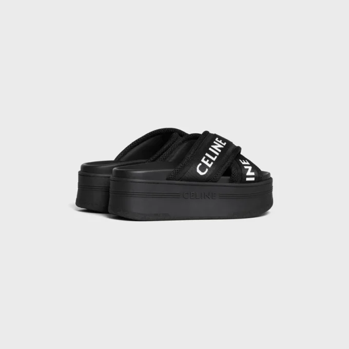 Celine Block Slide in Mesh, Nylon & Textile with Celine Jacquard Celine Block Slide in Mesh, Nylon & Textile with Celine Jacquard