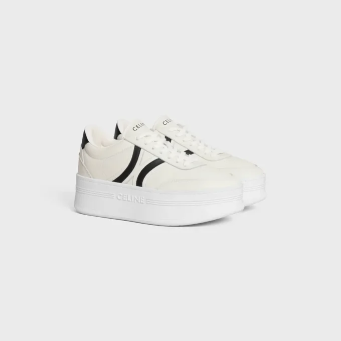 Celine – Block Sneakers with Back Triomphe and Wedge Outsole in Calfskin Celine – Block Sneakers with Back Triomphe and Wedge Outsole in Calfskin