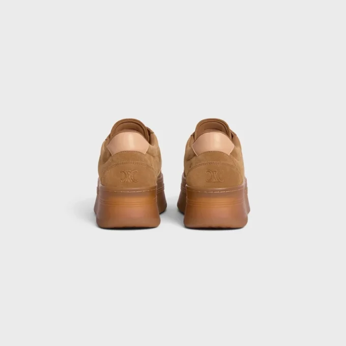 Celine – Block Sneakers with Back Triomphe and Wedge Outsole in Suede Calfskin and Calfskin Celine – Block Sneakers with Back Triomphe and Wedge Outsole in Suede Calfskin and Calfskin
