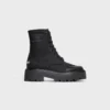 Celine Bulky Laced up Boot in Nylon and Shiny Bull Celine Bulky Laced up Boot in Nylon and Shiny Bull