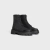 Celine Bulky Laced up Boot in Nylon and Shiny Bull Celine Bulky Laced up Boot in Nylon and Shiny Bull