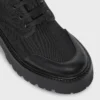 Celine Bulky Laced up Boot in Nylon and Shiny Bull Celine Bulky Laced up Boot in Nylon and Shiny Bull