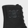 Celine Bulky Laced up Boot in Nylon and Shiny Bull Celine Bulky Laced up Boot in Nylon and Shiny Bull