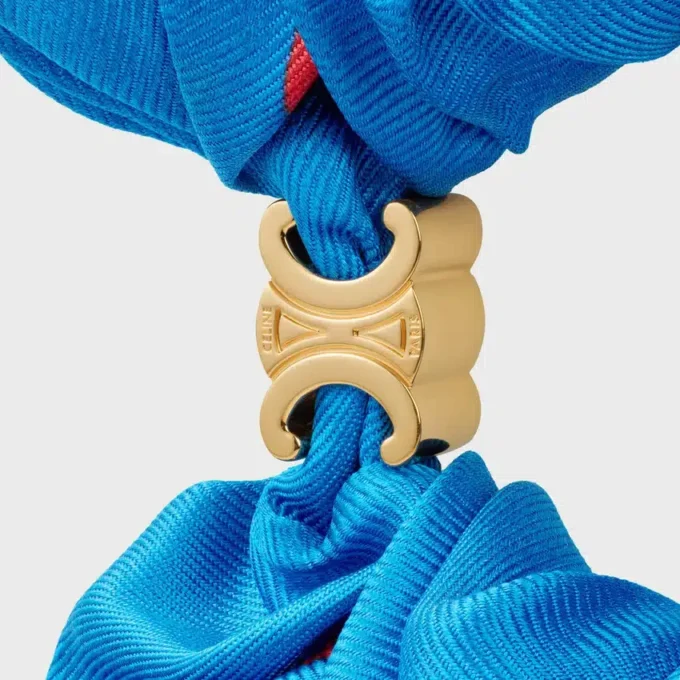 Celine C Sulky Scrunchy in Silk and Brass with Gold Finish Celine C Sulky Scrunchy in Silk and Brass with Gold Finish