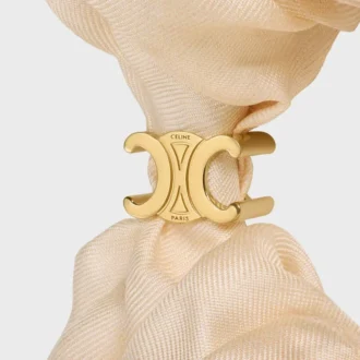 Celine C Sulky Scrunchy in Silk and Brass with Gold Finish