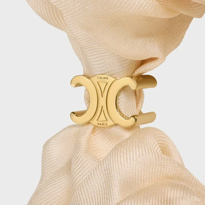 Celine C Sulky Scrunchy in Silk and Brass with Gold Finish Celine C Sulky Scrunchy in Silk and Brass with Gold Finish