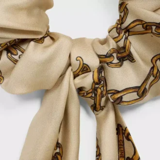 Celine Chains Bow Scrunchy in Silk