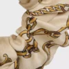 Celine Chains Bow Scrunchy in Silk