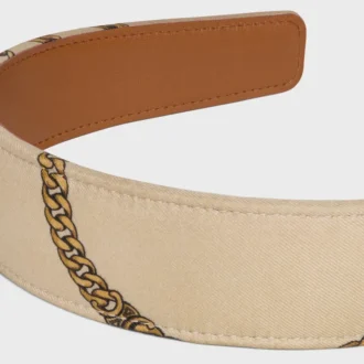 Celine Chains Headband in Silk and Calfskin