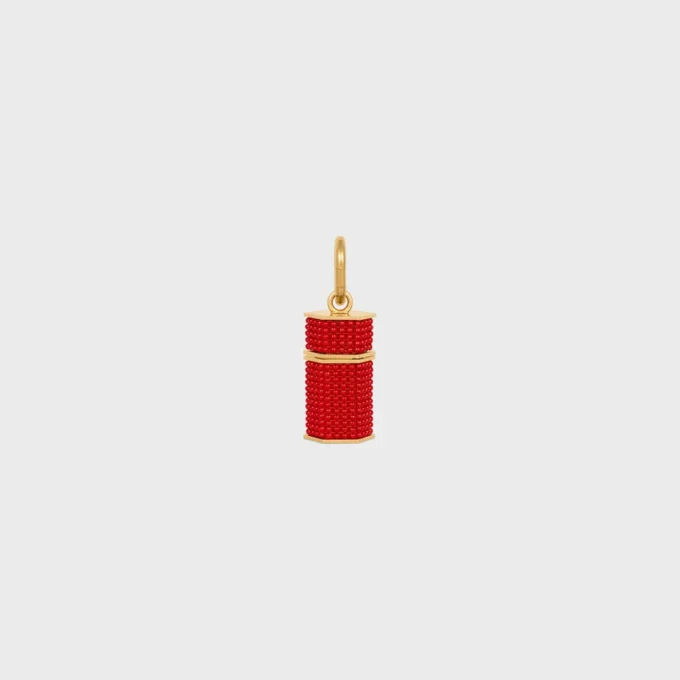 Celine Charms Column Beaded Box in Beads and Brass with Gold Finish Celine Charms Column Beaded Box in Beads and Brass with Gold Finish