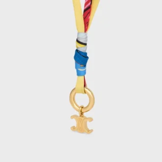 Celine Charms Cordon Necklace in Silk and Brass with Gold Finish Celine Charms Cordon Necklace in Silk and Brass with Gold Finish