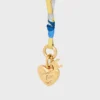 Celine Charms Cordon Necklace in Silk and Brass with Gold Finish