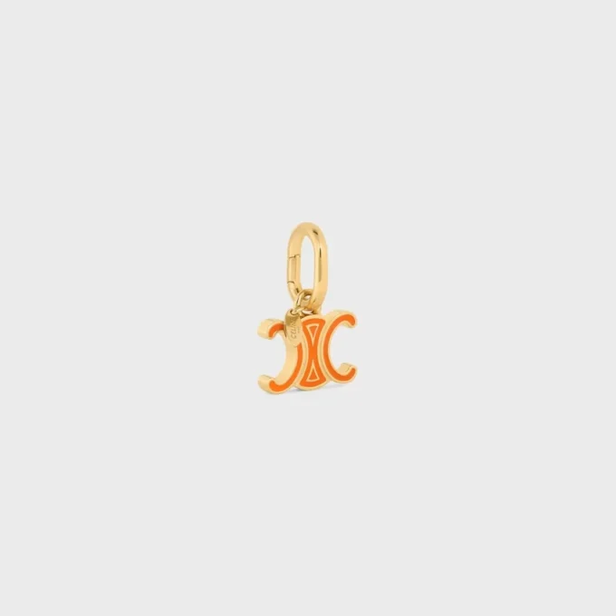 Celine Charms Triomphe in Enamel and Brass with Gold Finish Celine Charms Triomphe in Enamel and Brass with Gold Finish