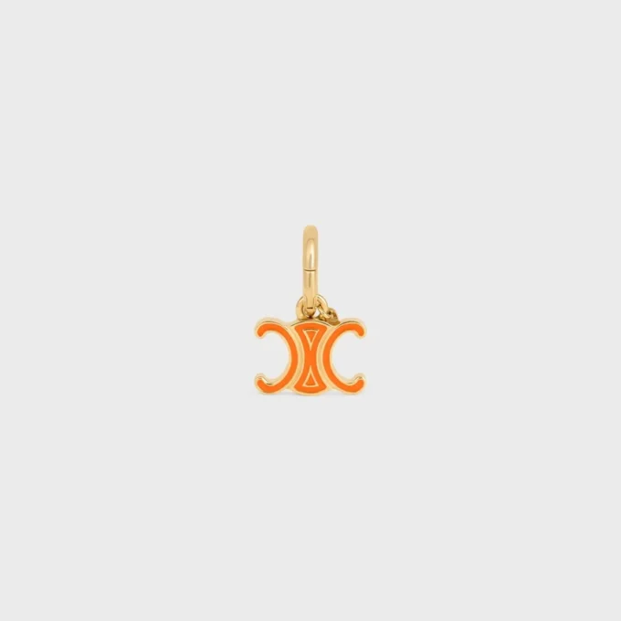 Celine Charms Triomphe in Enamel and Brass with Gold Finish Celine Charms Triomphe in Enamel and Brass with Gold Finish
