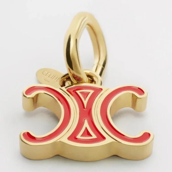 Celine Charms Triomphe in Enamel and Brass with Gold Finish Celine Charms Triomphe in Enamel and Brass with Gold Finish