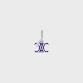Celine Charms Triomphe in Enamel and Brass with Rhodium Finish Celine Charms Triomphe in Enamel and Brass with Rhodium Finish