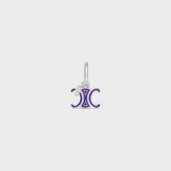 Celine Charms Triomphe in Enamel and Brass with Rhodium Finish Celine Charms Triomphe in Enamel and Brass with Rhodium Finish