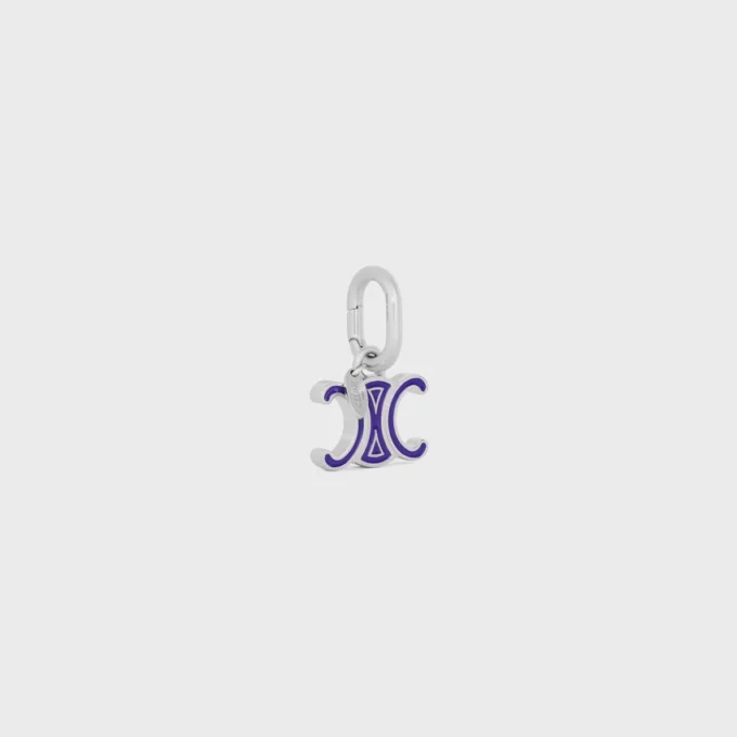 Celine Charms Triomphe in Enamel and Brass with Rhodium Finish Celine Charms Triomphe in Enamel and Brass with Rhodium Finish