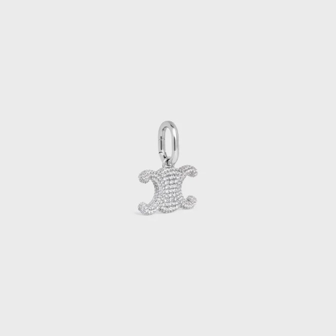 Celine Charms Triomphe in Strass and Brass with Rhodium Finish Celine Charms Triomphe in Strass and Brass with Rhodium Finish