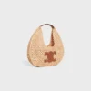 Celine Classic Panier Hobo Bag in Raffia and Calfskin Celine Classic Panier Hobo Bag in Raffia and Calfskin