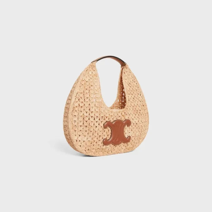 Celine Classic Panier Hobo Bag in Raffia and Calfskin Celine Classic Panier Hobo Bag in Raffia and Calfskin