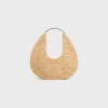 Celine Classic Panier Hobo Bag in Raffia and Calfskin Celine Classic Panier Hobo Bag in Raffia and Calfskin