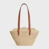 Celine Classic Panier Small Braided Triomphe in Raffia and Calfskin Celine Classic Panier Small Braided Triomphe in Raffia and Calfskin