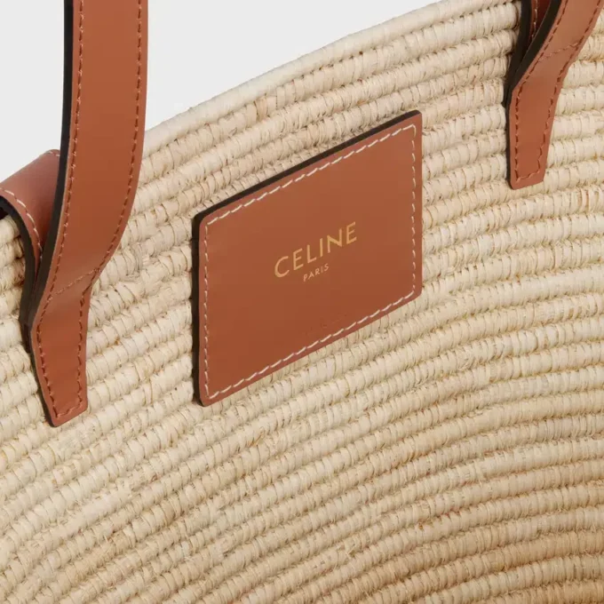 Celine Classic Panier Small Braided Triomphe in Raffia and Calfskin Celine Classic Panier Small Braided Triomphe in Raffia and Calfskin