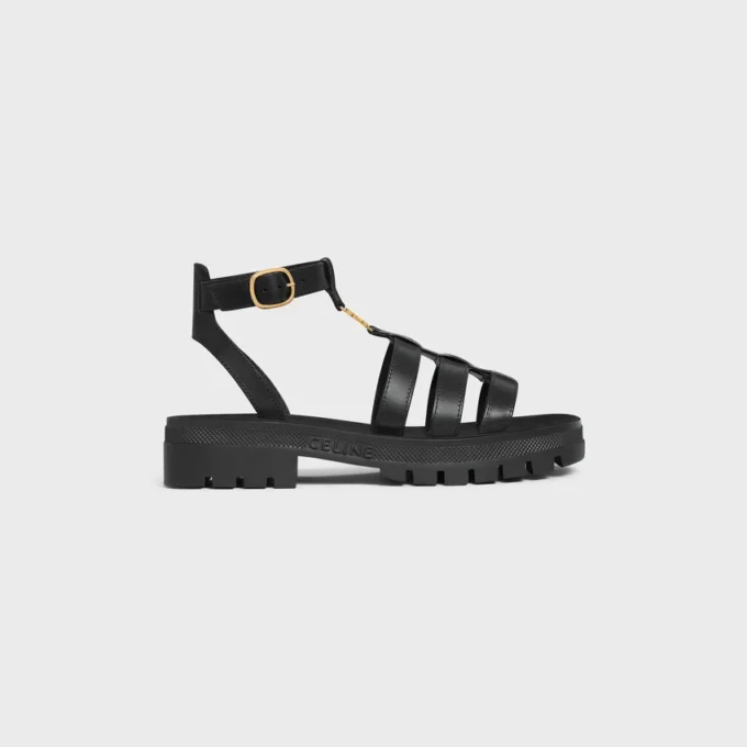Celine Clea Triomphe Gladiator Sandal in Calfskin – Vegetal Tanning Celine Clea Triomphe Gladiator Sandal in Calfskin – Vegetal Tanning