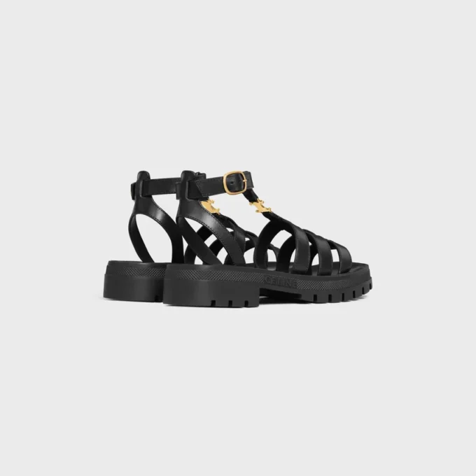 Celine Clea Triomphe Gladiator Sandal in Calfskin – Vegetal Tanning Celine Clea Triomphe Gladiator Sandal in Calfskin – Vegetal Tanning