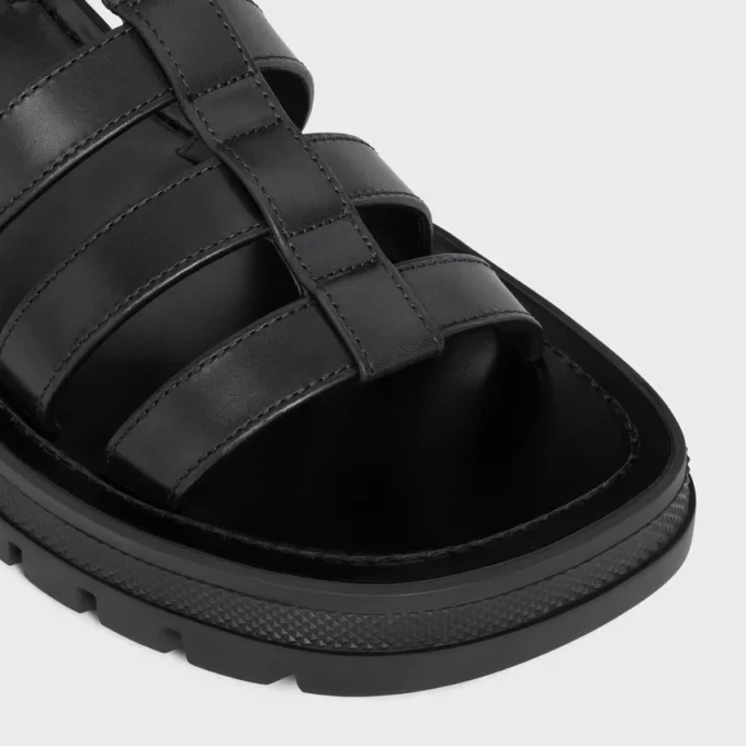 Celine Clea Triomphe Gladiator Sandal in Calfskin – Vegetal Tanning Celine Clea Triomphe Gladiator Sandal in Calfskin – Vegetal Tanning