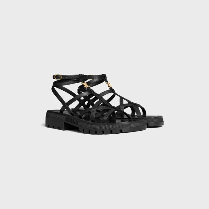 Celine – Clea Triomphe Strappy Sandal in Calfskin – Vegetal Tanning Celine – Clea Triomphe Strappy Sandal in Calfskin – Vegetal Tanning