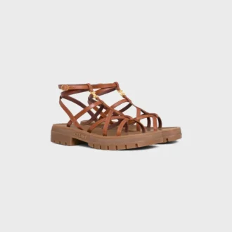 Celine – Clea Triomphe Strappy Sandal in Calfskin – Vegetal Tanning