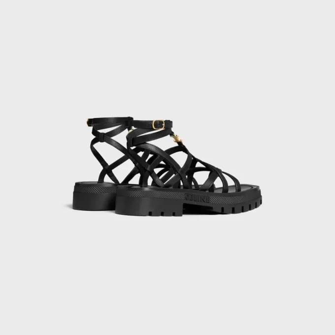 Celine – Clea Triomphe Strappy Sandal in Calfskin – Vegetal Tanning Celine – Clea Triomphe Strappy Sandal in Calfskin – Vegetal Tanning