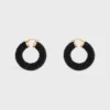 Celine Dafila Bold Hoops in Glass Beads and Brass with Gold Finish Celine Dafila Bold Hoops in Glass Beads and Brass with Gold Finish