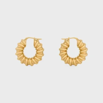 Celine Dafila Torsade Hoops in Brass with Gold Finish Celine Dafila Torsade Hoops in Brass with Gold Finish