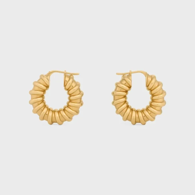 Celine Dafila Torsade Hoops in Brass with Gold Finish Celine Dafila Torsade Hoops in Brass with Gold Finish