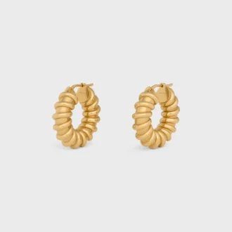 Celine Dafila Torsade Hoops in Brass with Gold Finish Celine Dafila Torsade Hoops in Brass with Gold Finish