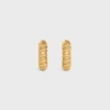 Celine Dafila Torsade Hoops in Brass with Gold Finish Celine Dafila Torsade Hoops in Brass with Gold Finish