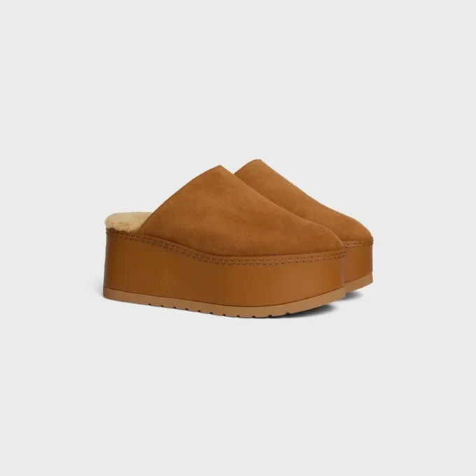 Celine Dana – Wedge Mule in Suede Calfskin Celine Dana – Wedge Mule in Suede Calfskin