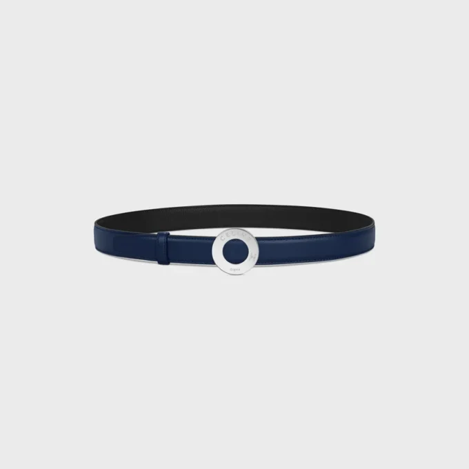 Celine Disc Buckle 25Mm in Metal & Reversible Strap 25Mm in Smooth and Grained Calfskin Celine Disc Buckle 25Mm in Metal & Reversible Strap 25Mm in Smooth and Grained Calfskin