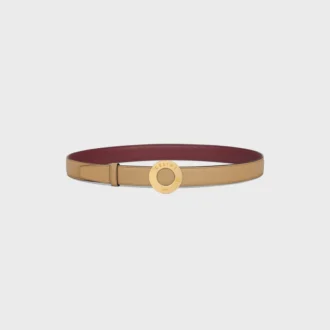 Celine Disc Buckle 25Mm in Metal & Reversible Strap 25Mm in Smooth and Grained Calfskin Celine Disc Buckle 25Mm in Metal & Reversible Strap 25Mm in Smooth and Grained Calfskin